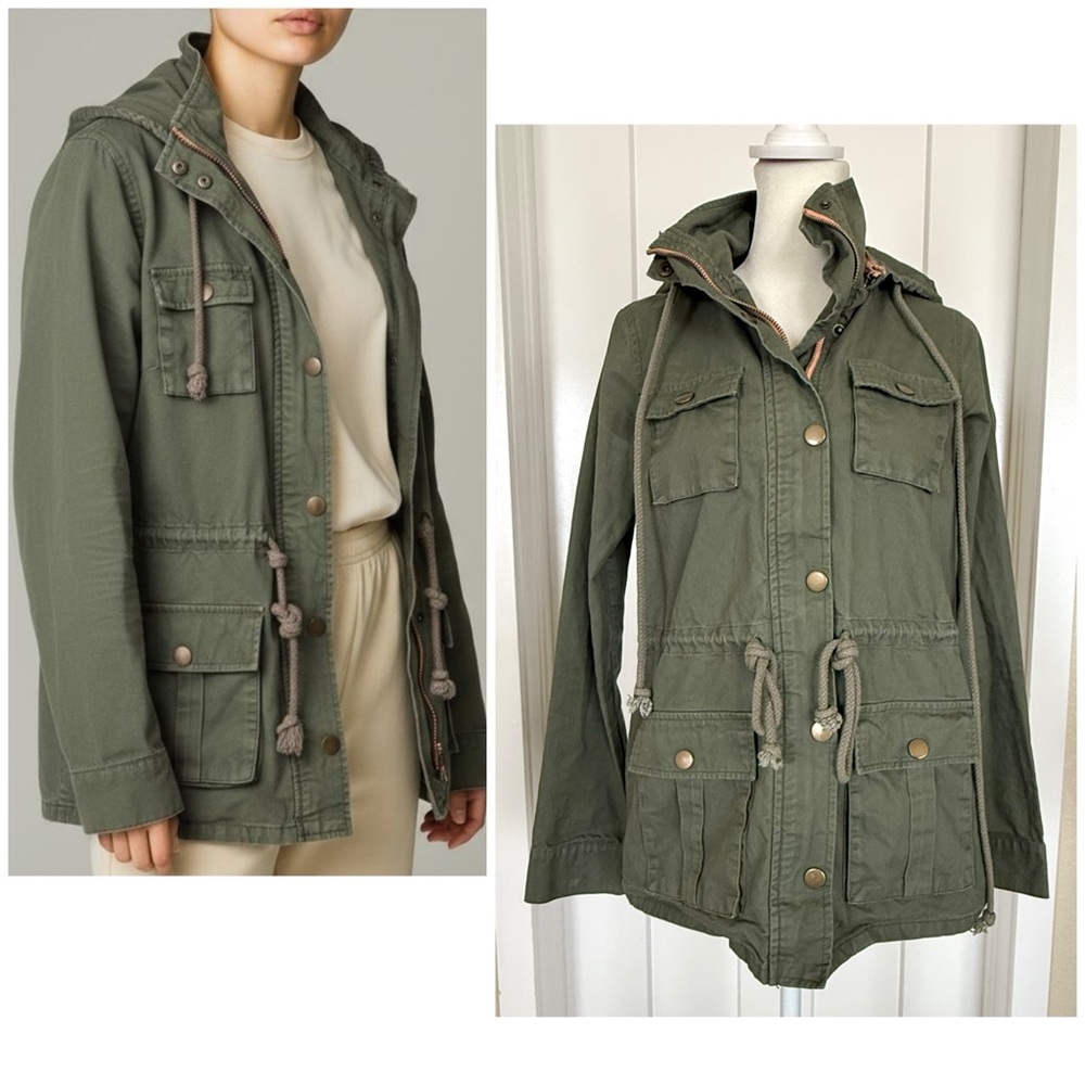 Market & Spruce Chaplin Essential Hooded Anorak Cargo Jacket - x-small